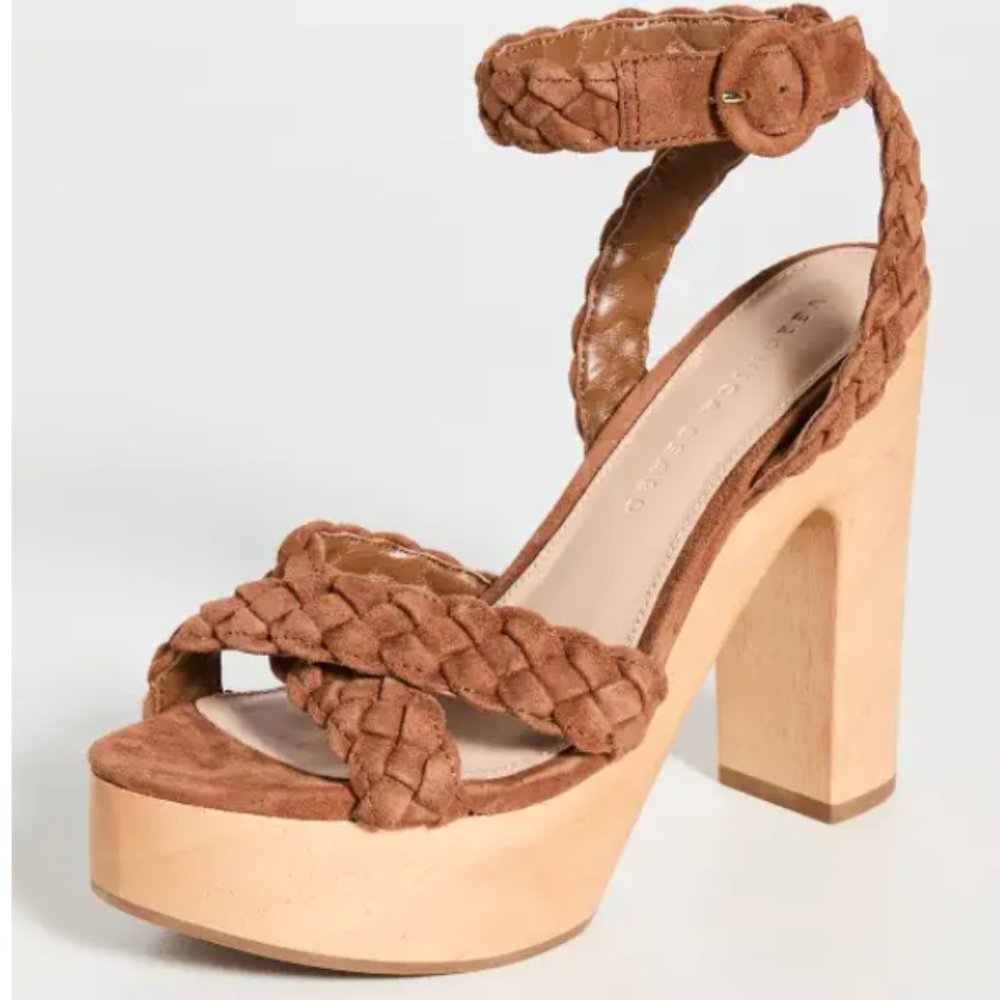 NEW Veronica Beard Gael Ankle Strap Platform Sandals Hazelwood